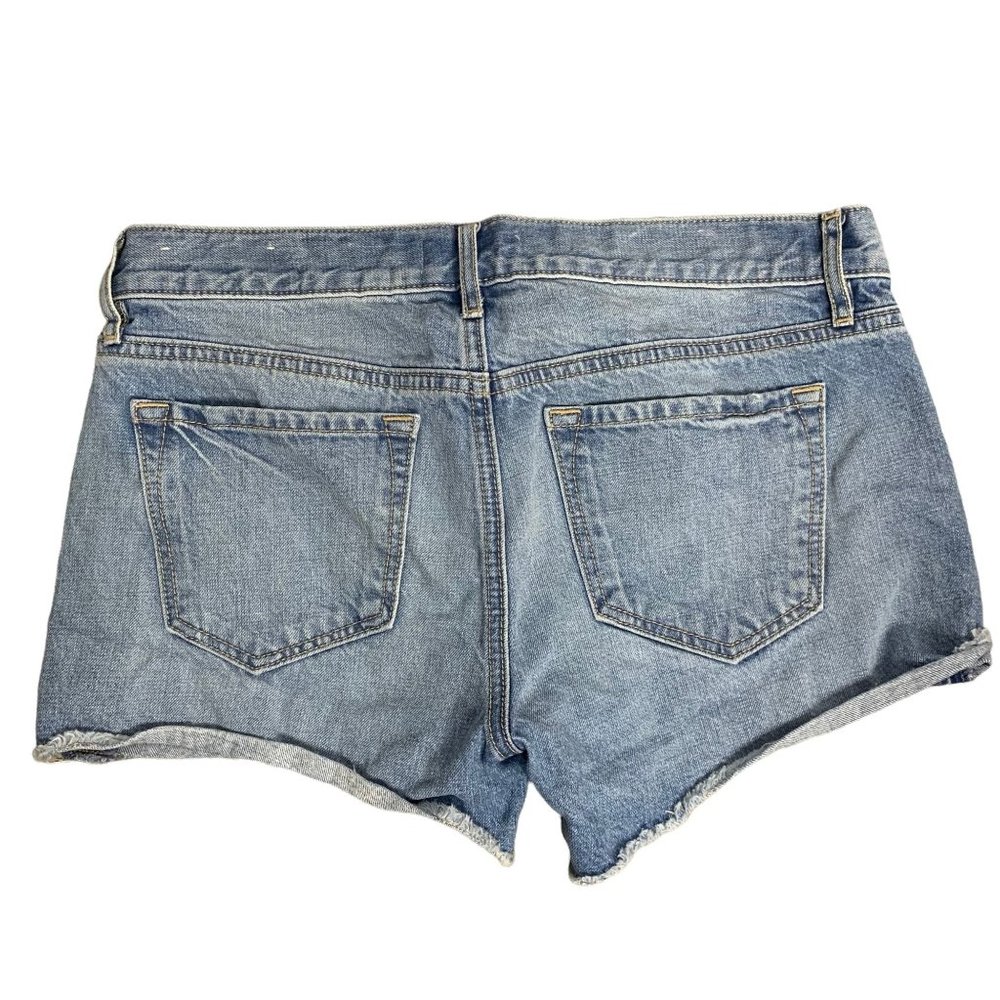 Ann Taylor Loft Cutoff Denim Shorts 27 Med Wash Cotton Pockets Button Zip - Picture 3 of 5